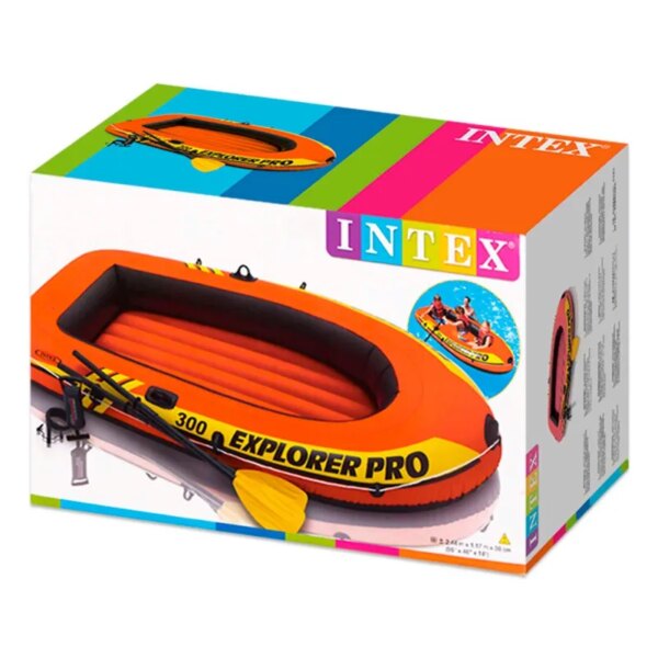 Inflatable Barb INTEX Explorer PRO300 oars + inflator 244x117x36cm - Image 3