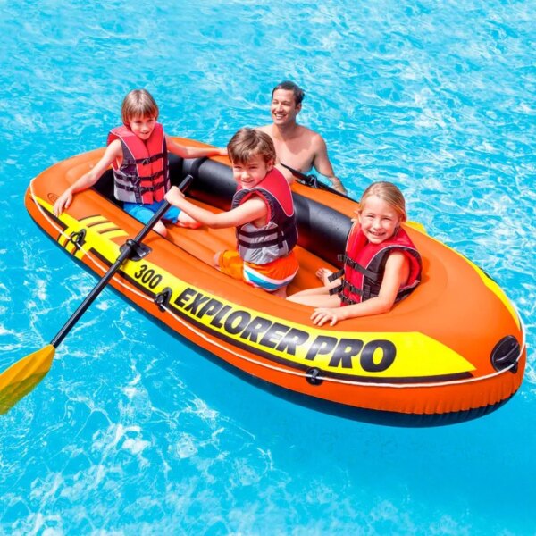 Inflatable Barb INTEX Explorer PRO300 oars + inflator 244x117x36cm - Image 2