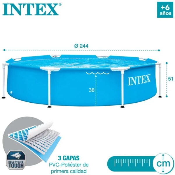 Detachable swimming pool round INTEX Metal Frame 244x244x51 - Image 2