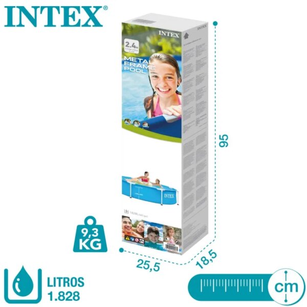 Detachable swimming pool round INTEX Metal Frame 244x244x51 - Image 6