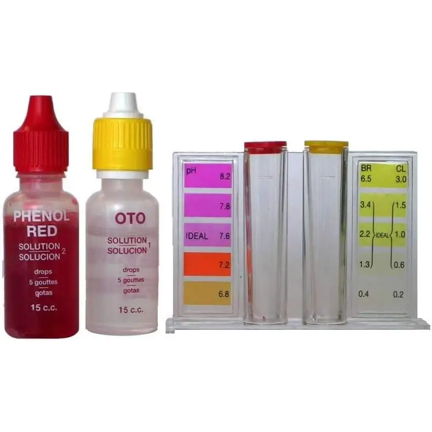 Chlorine and PH Gre analyzer, easy 2-in-1 meter with colorful drops in case for proper pool maintenance