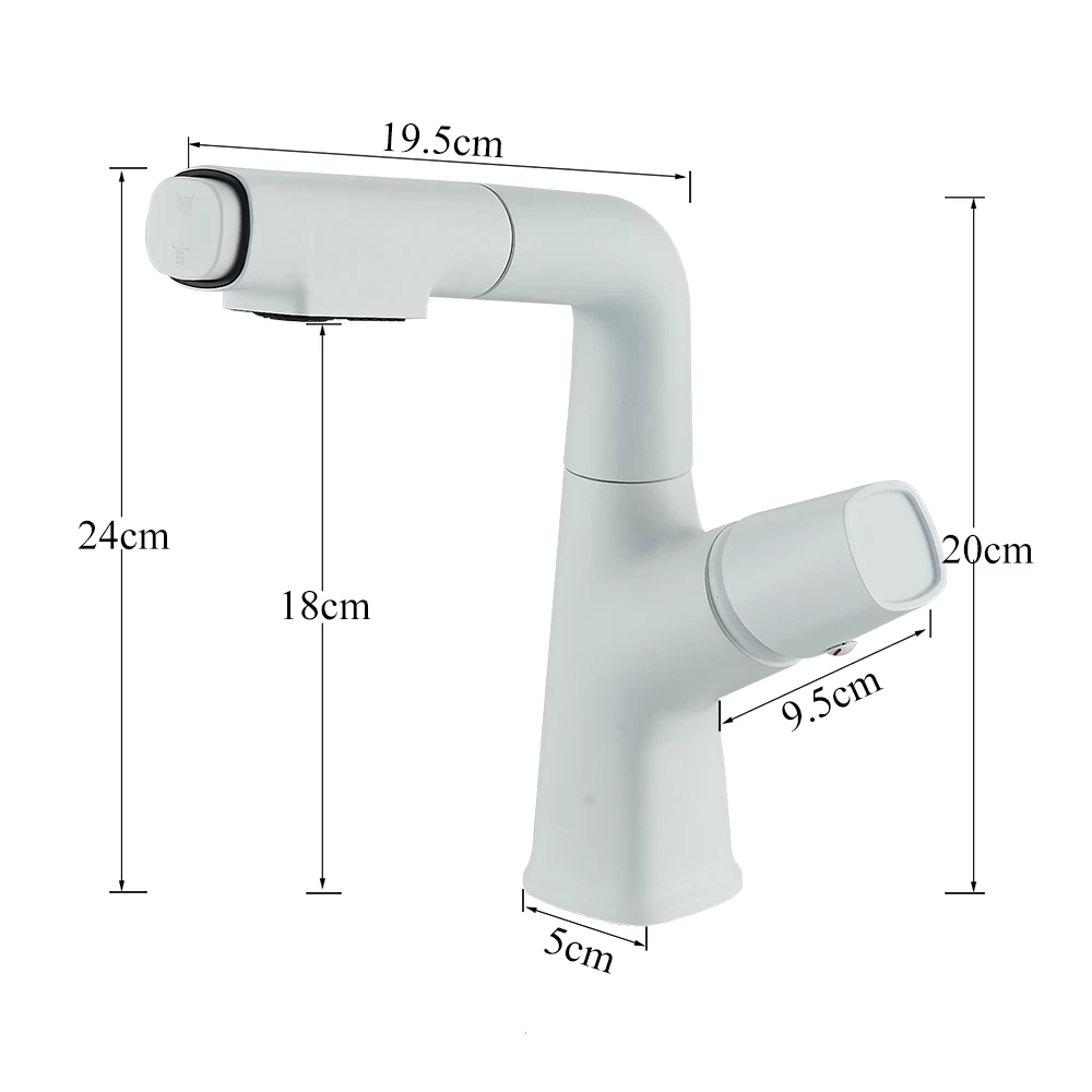 Grifo de fregadero de cocina gris, grifo de lavabo con botón extraíble giratorio de 360 grados, grifo mezclador frío y caliente de una sola manija