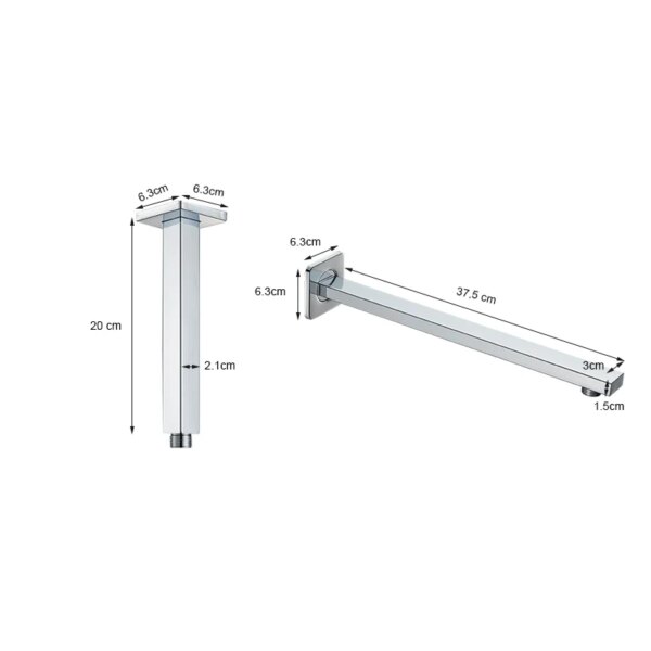 SAFLIHCAR-Brazo de cabezal de ducha de lluvia, tubo de acero inoxidable, rosca G1/2, Hardware de baño, soporte montado en la pared - Image 2